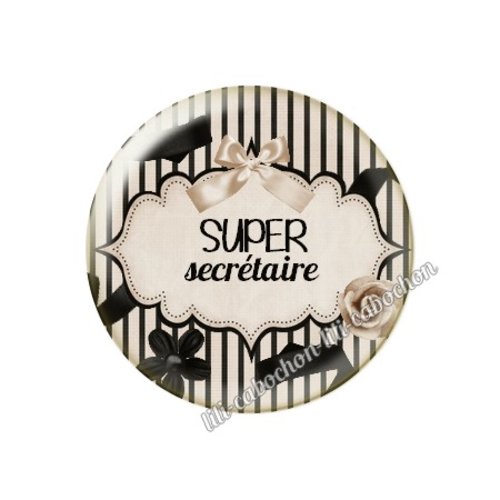 Cabochon résine à coller 25 mm secrétaire ma62