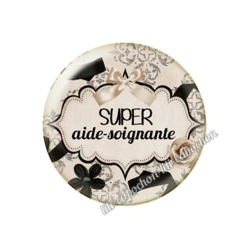 Cabochon résine à coller 25 mm aide soignante ma67