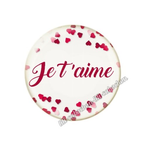 Cabochon résine a coller 25 mm amour couple saint valentin coeur  je t'aime 14
