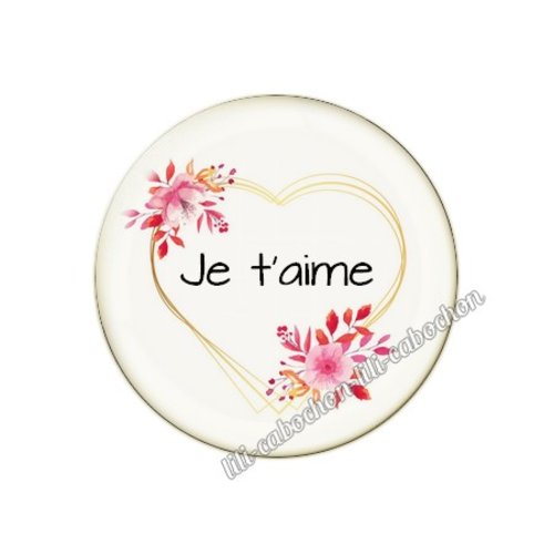 Cabochon résine a coller 25 mm amour couple saint valentin coeur  je t'aime 15