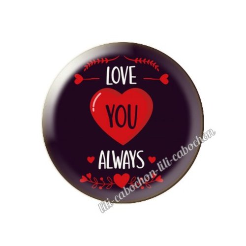 Cabochon résine a coller 25 mm amour couple saint valentin coeur  je t'aime 16