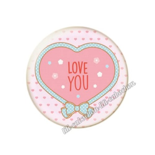 Cabochon résine a coller 25 mm amour couple saint valentin coeur  je t'aime 22
