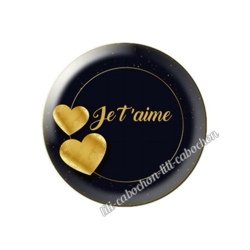 Cabochon résine a coller 25 mm amour couple saint valentin coeur  je t'aime 23