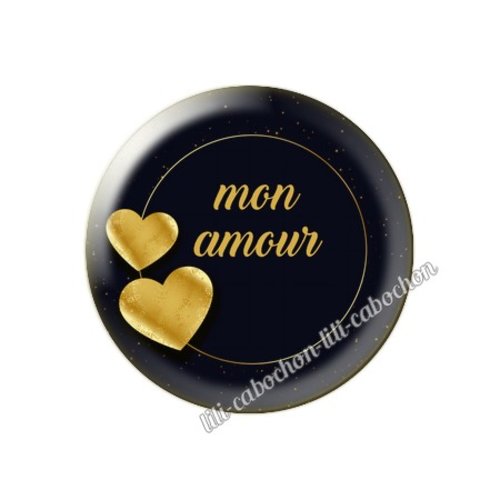 Cabochon résine a coller 25 mm amour couple saint valentin coeur  je t'aime 24