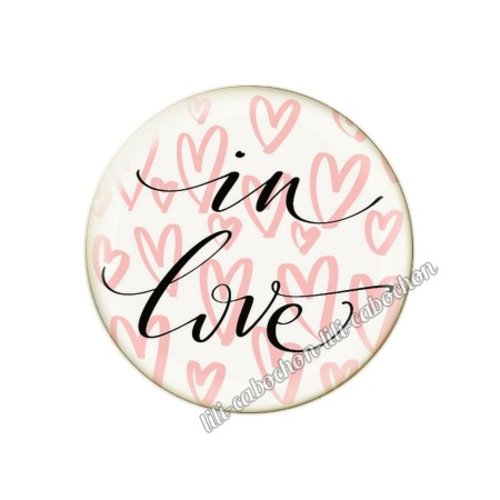 Cabochon résine a coller 25 mm amour couple saint valentin coeur  je t'aime 29