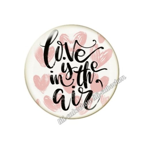 Cabochon résine a coller 25 mm amour couple saint valentin coeur  je t'aime 34