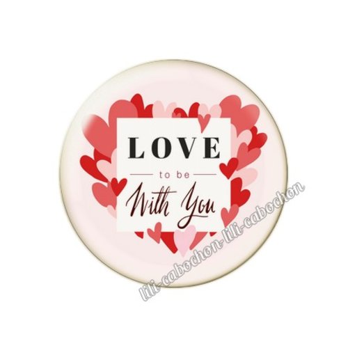 Cabochon résine a coller 25 mm amour couple saint valentin coeur  je t'aime 53