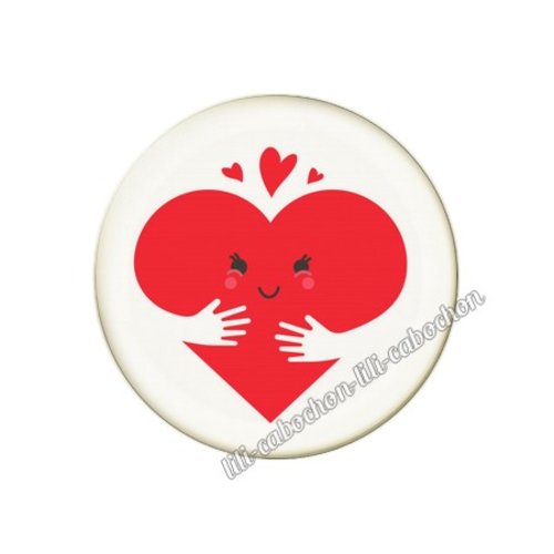 Cabochon résine a coller 25 mm amour couple saint valentin coeur  je t'aime 55