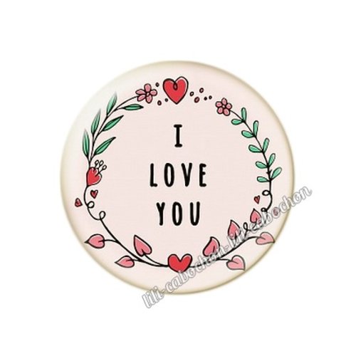 Cabochon résine a coller 25 mm amour couple saint valentin coeur  je t'aime 59