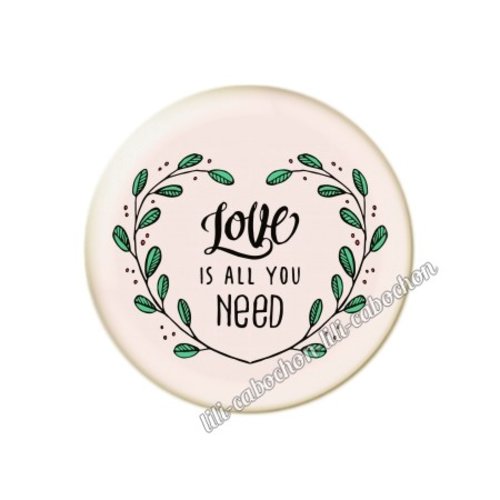 Cabochon résine a coller 25 mm amour couple saint valentin coeur  je t'aime 60