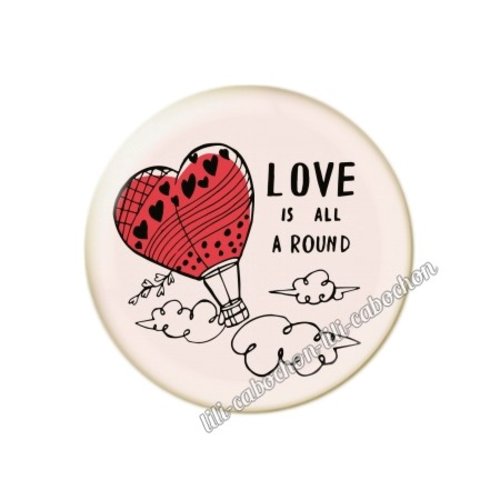 Cabochon résine a coller 25 mm amour couple saint valentin coeur  je t'aime 61