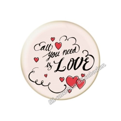 Cabochon résine a coller 25 mm amour couple saint valentin coeur  je t'aime 62