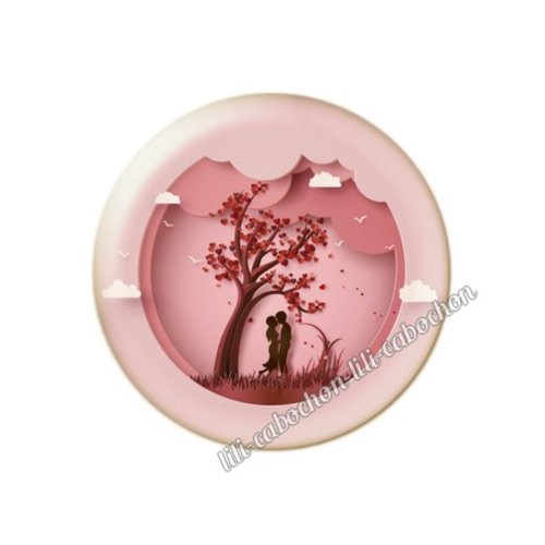 Cabochon résine a coller 25 mm amour couple saint valentin coeur  je t'aime 64