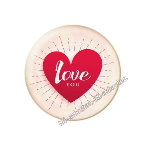 Cabochon résine a coller 25 mm amour couple saint valentin coeur  je t'aime 67