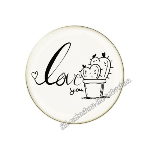 Cabochon résine a coller 25 mm amour couple saint valentin coeur  je t'aime 70