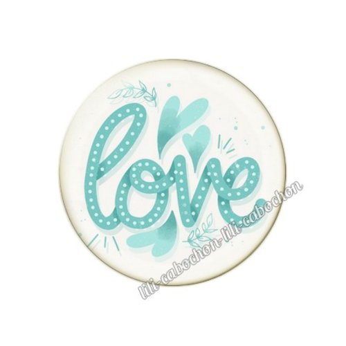 Cabochon résine a coller 25 mm amour couple saint valentin coeur  je t'aime 74