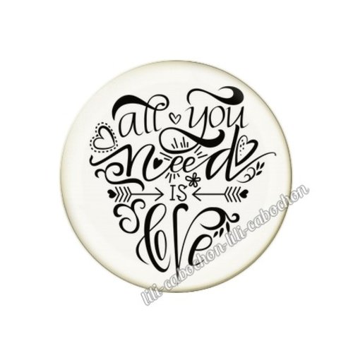 Cabochon résine a coller 25 mm amour couple saint valentin coeur  je t'aime 75