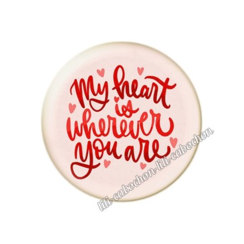 Cabochon résine a coller 25 mm amour couple saint valentin coeur  je t'aime 78