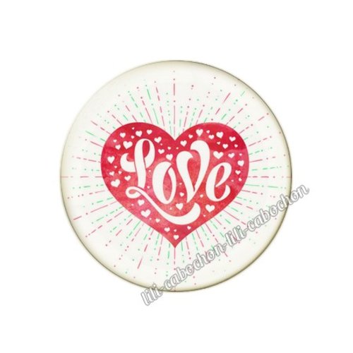 Cabochon résine a coller 25 mm amour couple saint valentin coeur  je t'aime 83