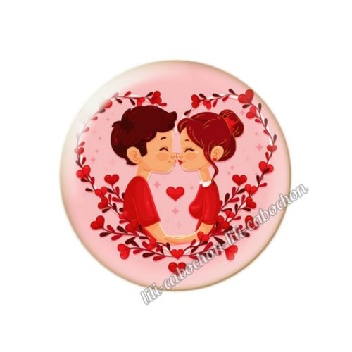 Cabochon résine a coller 25 mm amour couple saint valentin coeur  je t'aime 92
