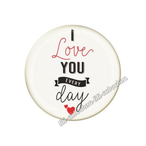 Cabochon résine a coller 25 mm amour couple saint valentin coeur  je t'aime 107