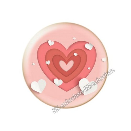 Cabochon résine a coller 25 mm amour couple saint valentin coeur  je t'aime 111