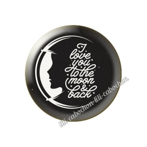Cabochon résine a coller 25 mm amour couple saint valentin coeur  je t'aime 119