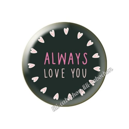 Cabochon résine a coller 25 mm amour couple saint valentin coeur  je t'aime 137