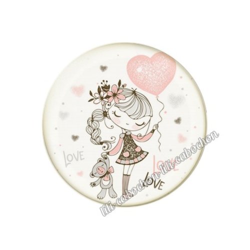 Cabochon résine a coller 25 mm amour couple saint valentin coeur  je t'aime 142