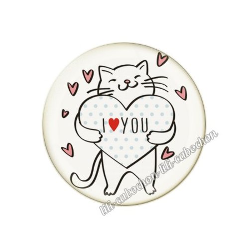 Cabochon résine a coller 25 mm amour couple saint valentin coeur  je t'aime 153