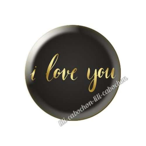 Cabochon résine a coller 25 mm amour couple saint valentin coeur  je t'aime 152
