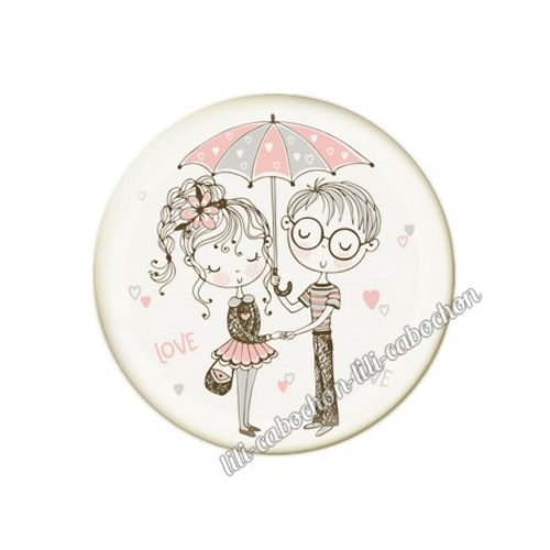 Cabochon résine a coller 25 mm amour couple saint valentin coeur  je t'aime 158