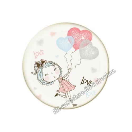 Cabochon résine a coller 25 mm amour couple saint valentin coeur  je t'aime 159