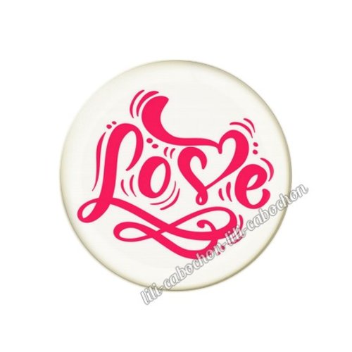 Cabochon résine a coller 25 mm amour couple saint valentin coeur  je t'aime 162