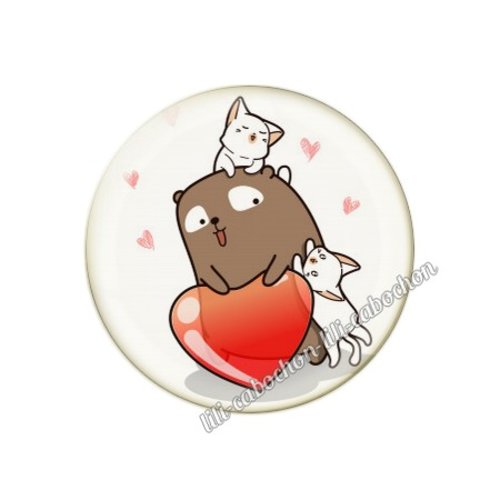 Cabochon résine a coller 25 mm amour couple saint valentin coeur  je t'aime 168