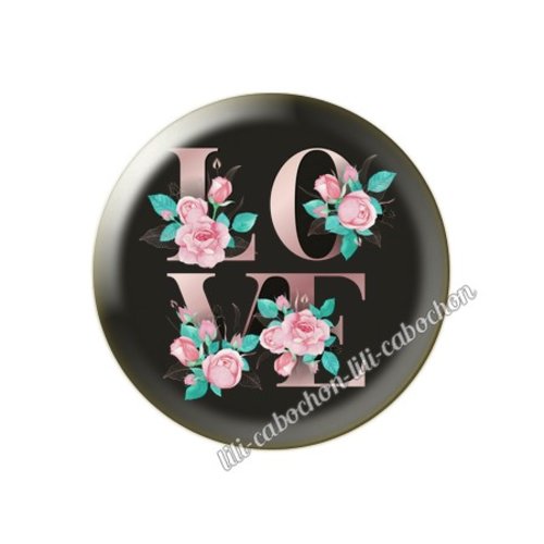 Cabochon résine a coller 25 mm amour couple saint valentin coeur  je t'aime 170