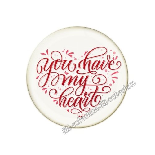 Cabochon résine a coller 25 mm amour couple saint valentin coeur  je t'aime 172