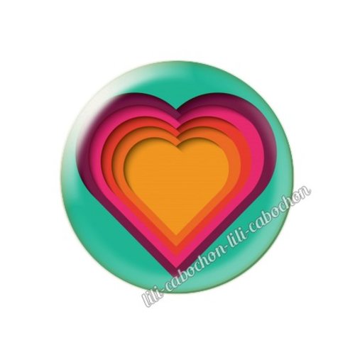 Cabochon résine a coller 25 mm amour couple saint valentin coeur  je t'aime 174
