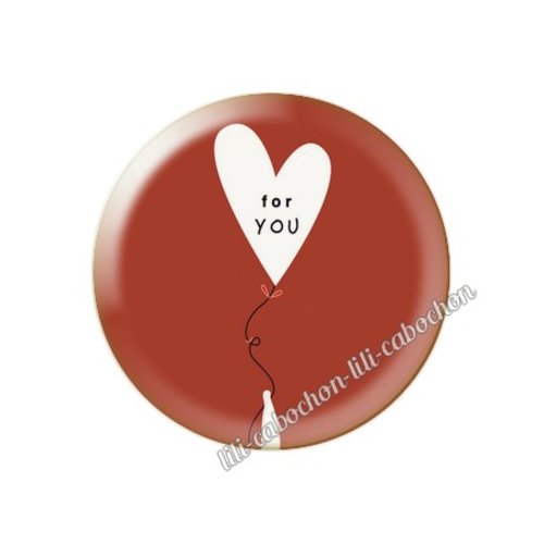 Cabochon résine a coller 25 mm amour couple saint valentin coeur  je t'aime 196