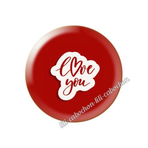 Cabochon résine a coller 25 mm amour couple saint valentin coeur  je t'aime 202
