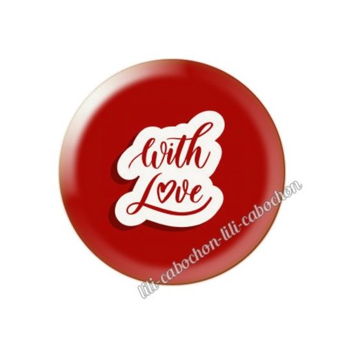 Cabochon résine a coller 25 mm amour couple saint valentin coeur  je t'aime 203