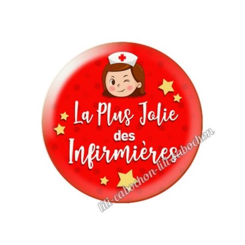 Cabochon résine a coller 25 mm infirmière inf3