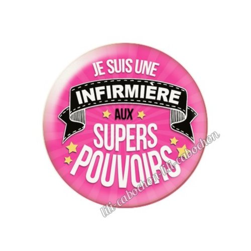Cabochon résine a coller 25 mm infirmière inf4