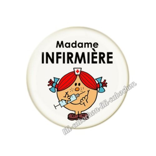 Cabochon résine a coller 25 mm infirmière inf5