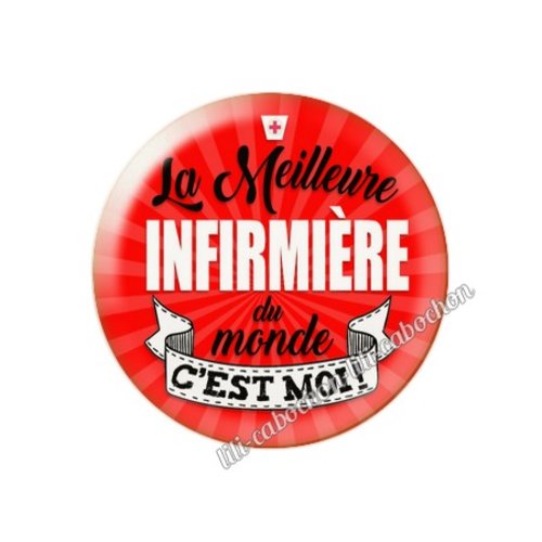 Cabochon résine a coller 25 mm infirmière inf8