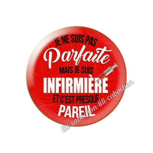 Cabochon résine a coller 25 mm infirmière inf9