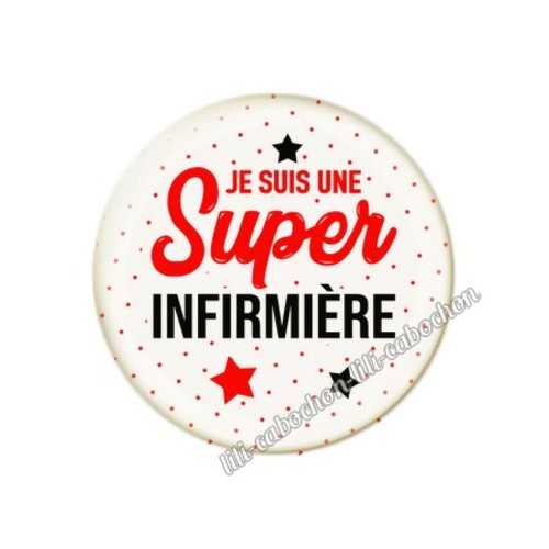 Cabochon résine a coller 25 mm infirmière inf14