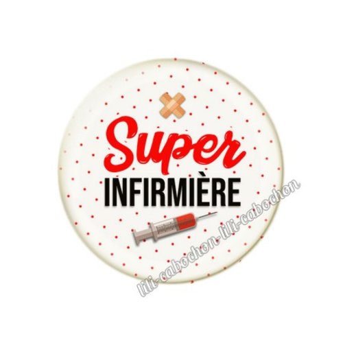 Cabochon résine a coller 25 mm infirmière inf15