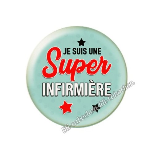 Cabochon résine a coller 25 mm infirmière inf17