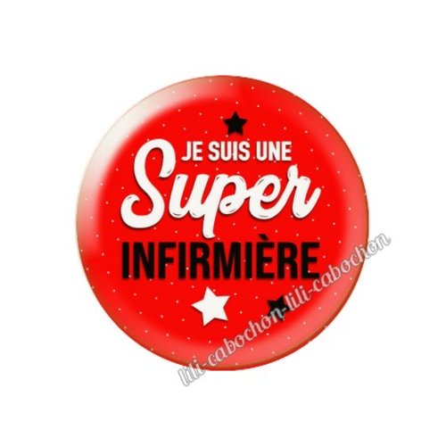 Cabochon résine a coller 25 mm infirmière inf18